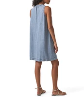 Splendid Mary Ann Linen Blend V-Neck Sleeveless Shift Dress
