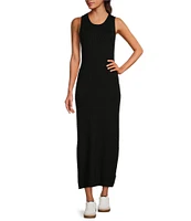 Splendid McKayla Sleeveless Crew Neck Sheath Maxi Knit Dress