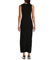 Splendid McKayla Sleeveless Crew Neck Sheath Maxi Knit Dress