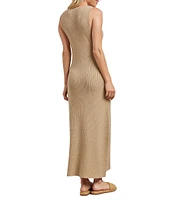 Splendid McKayla Sleeveless Crew Neck Sheath Maxi Knit Dress