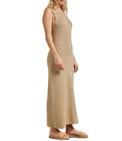 Splendid McKayla Sleeveless Crew Neck Sheath Maxi Knit Dress