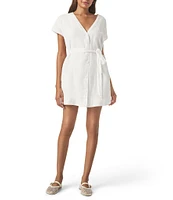 Splendid Melanie Knit V-Neck Short Sleeve Shirt Dress