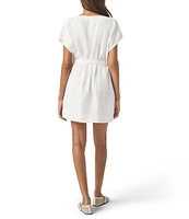 Splendid Melanie Knit V-Neck Short Sleeve Shirt Dress