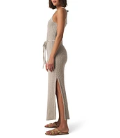 Splendid Micah Pointelle Knit Halter Neck Sleeveless Sheath Dress