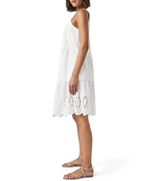 Splendid Napa Eyelet V-Neck Sleeveless A-Line Scalloped A-Line Dress