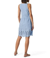 Splendid Napa Eyelet V-Neck Sleeveless A-Line Scalloped A-Line Dress