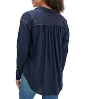 Splendid Paige Point Collar Button Front Long Sleeve Shirt