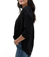 Splendid Paige Point Collar Button Front Long Sleeve Shirt
