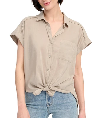 Splendid Paige Point Collar Short Sleeve Shirt