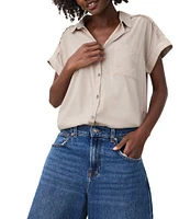 Splendid Paige Point Collar Short Sleeve Shirt