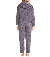 Splendid Plush Star Toss Print Long Sleeve Hoodie & Jogger Pajama Set