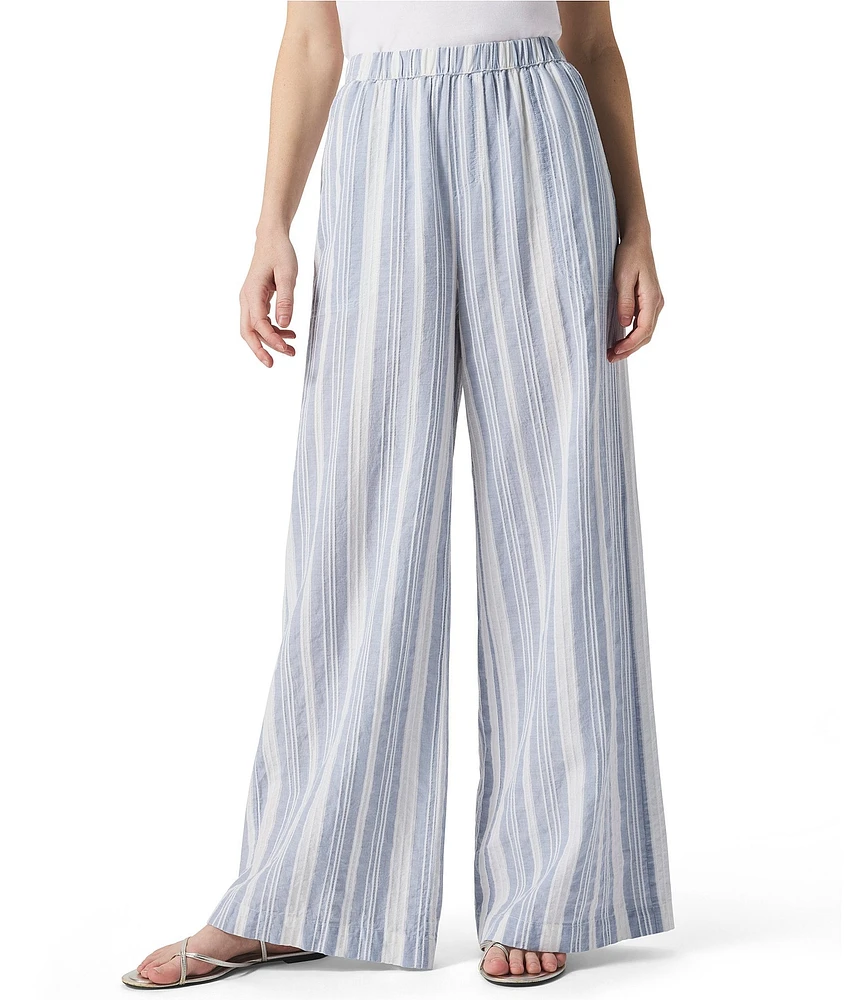 Splendid Raegan Linen Blend Knit Stripe Mid Rise Lounge Pants