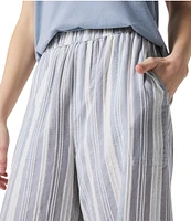 Splendid Raegan Linen Blend Knit Stripe Mid Rise Lounge Pants