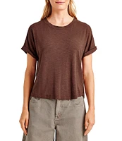 Splendid Skye Slub Cotton Crew Neck Short Sleeve Tee