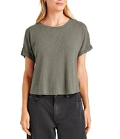 Splendid Skye Slub Cotton Crew Neck Short Sleeve Tee