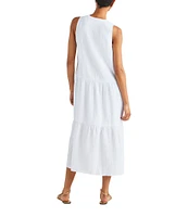 Splendid Sumner Gauze V-Neck Sleeveless Pullover Maxi Dress