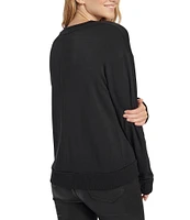 Splendid Supersoft Crew Neck Long Sleeve Pullover Shirt