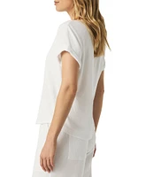 Splendid Taryn Knit Terry Crew Neck Short Sleeve Tee Shirt