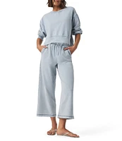 Splendid Terry Knit Mid Rise Lounge Crop Coordinating Pants