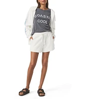 Splendid Terry Knit Sun Print Mid Rise Lounge Shorts