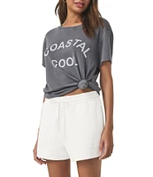 Splendid Terry Knit Sun Print Mid Rise Lounge Shorts