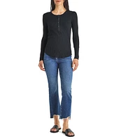 Splendid Thermal Forever Shirttail Hem Henley Long Sleeve Shirt