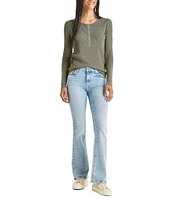 Splendid Thermal Forever Shirttail Hem Henley Long Sleeve Shirt