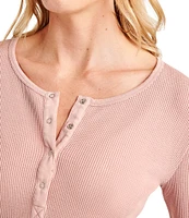 Splendid Thermal Forever Henley Long Sleeve Shirt
