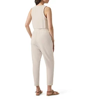 Splendid V-Neck Sleeveless Stretch Chambray Waffle Scuba Jumpsuit