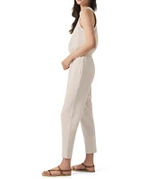 Splendid V-Neck Sleeveless Stretch Chambray Waffle Scuba Jumpsuit