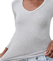 Splendid Valley Ribbed V-Neck Tee