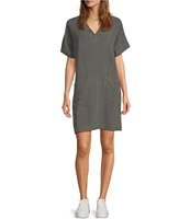 Splendid Vienna V-Neck Short Sleeve Shift Dress