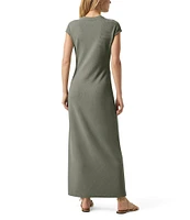 Splendid Waffle Scuba Knit Crew Neck Cap Sleeve A-Line Dress