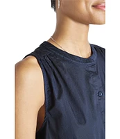 Splendid Warren Crew Neck Sleeveless Button Front Tank Top