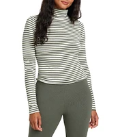 Splendid X Cella Jane Blog Knit Stripe Turtleneck Long Sleeve Layering Sweater