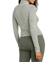 Splendid X Cella Jane Blog Knit Stripe Turtleneck Long Sleeve Layering Sweater