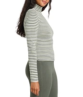 Splendid X Cella Jane Blog Knit Stripe Turtleneck Long Sleeve Layering Sweater