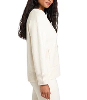 Splendid x Cella Jane Blog Knit V-Neck Dropped Long Sleeve Button Front Cardigan