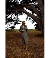 Splendid x Cella Jane Blog Long Sleeve V-Neck Sweater Maxi Dress