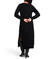 Splendid x Cella Jane Blog Long Sleeve V-Neck Sweater Maxi Dress