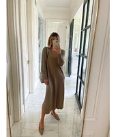 Splendid x Cella Jane Blog Long Sleeve V-Neck Sweater Maxi Dress