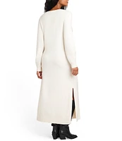 Splendid x Cella Jane Blog Long Sleeve V-Neck Sweater Maxi Dress