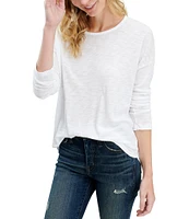 Splendid Zander Slub Knit Long Sleeve Crew Neck Tee Shirt