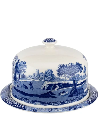 Spode Porcelain Blue Italian Chinoiserie 2-Piece Serving Platter with Dome