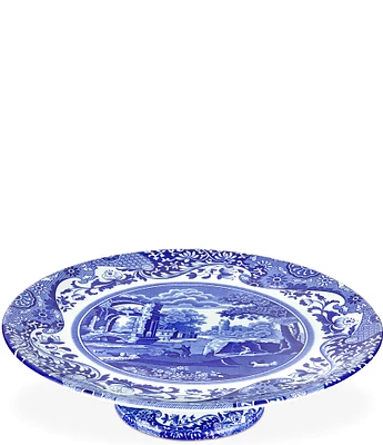 Spode Blue Italian Chinoiserie Footed Cake Plate