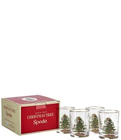 Spode Christmas Tree Double Old-Fashioned Glasses, Set of 4