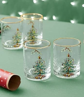Spode Christmas Tree Double Old-Fashioned Glasses, Set of 4