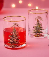 Spode Christmas Tree Double Old-Fashioned Glasses, Set of 4