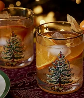 Spode Christmas Tree Double Old-Fashioned Glasses, Set of 4