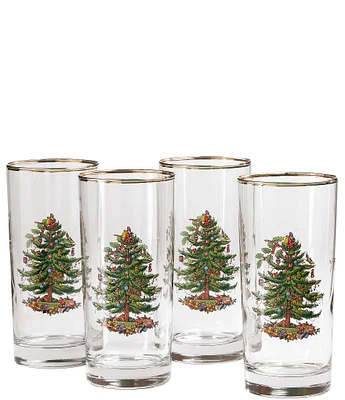 Spode Christmas Tree Highball Glass, Set of 4